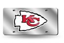 Kansas City Chiefs Laser Cut Auto Tag (Silver)