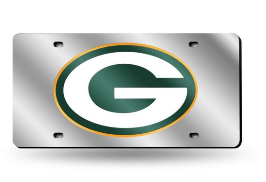 Green Bay Packers Laser Cut Auto Tag (Silver)