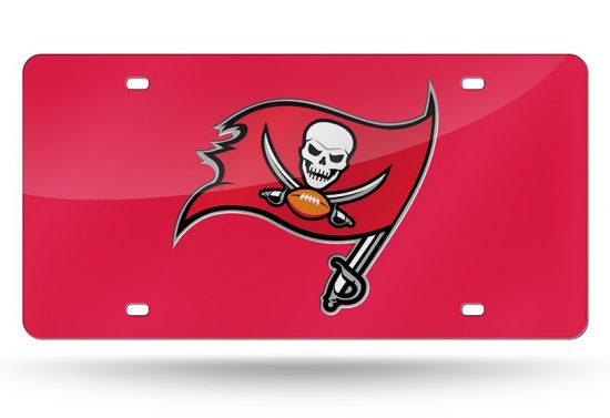 BUCCANEERS FLAG W/SWORD LASER (RED MIRROR)