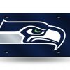 Seattle Seahawks Laser Cut Auto Tag (Navy)