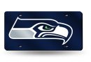 Seattle Seahawks Laser Cut Auto Tag (Navy)