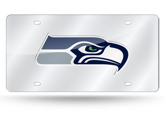 Seattle Seahawks Laser Cut Auto Tag (Silver)