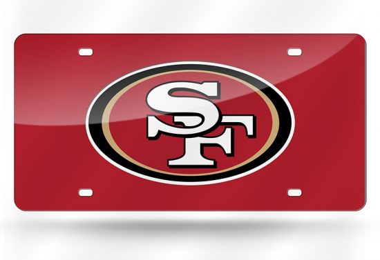 San Francisco 49ers Laser Cut Auto Tag (Red)