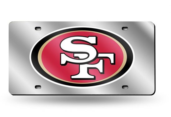 San Francisco 49ers Laser Cut Auto Tag (Silver)